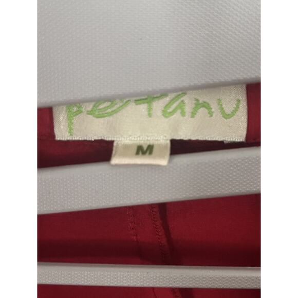 Petanu by Pashma Red Silk Blouse •M• Shirt Gorgeous Button Down Long Sleeve - Picture 8 of 8